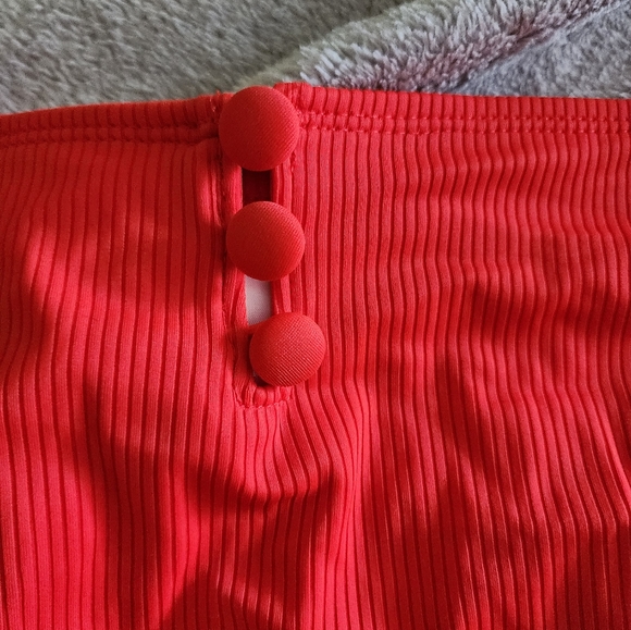 NWOT Women's Ribbed Xhilaration High Waisted Button Bikini Bottoms - Picture 2 of 4